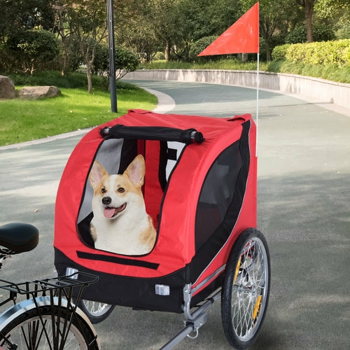 PawHut Rimorchio Bici Pieghevole per Animali Domestici.