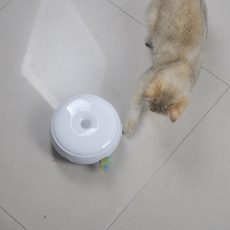 Giocattolo elettrico per gatti, intelligente e divertente, bastoncino a ciambella girevole automatico