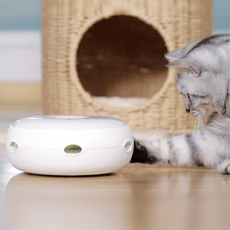 Giocattolo elettrico per gatti, intelligente e divertente, bastoncino a ciambella girevole automatico