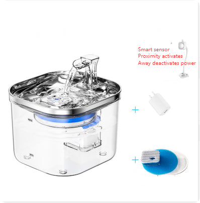 Distributore automatico d'acqua per cani e gatti in acciaio inossidabile, fontanella intelligente con circolazione automatica.