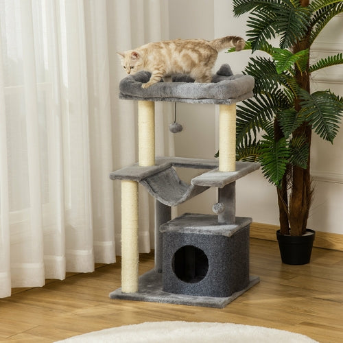 PawHut Cat Tree Tower Casa per gattini multi-livello con tiragraffi.