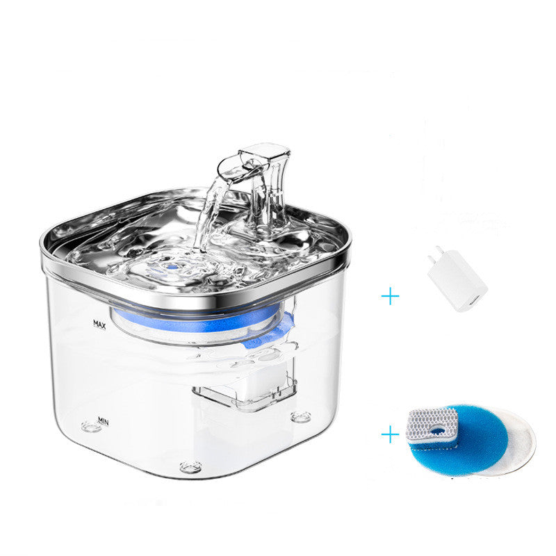 Distributore automatico d'acqua per cani e gatti in acciaio inossidabile, fontanella intelligente con circolazione automatica.