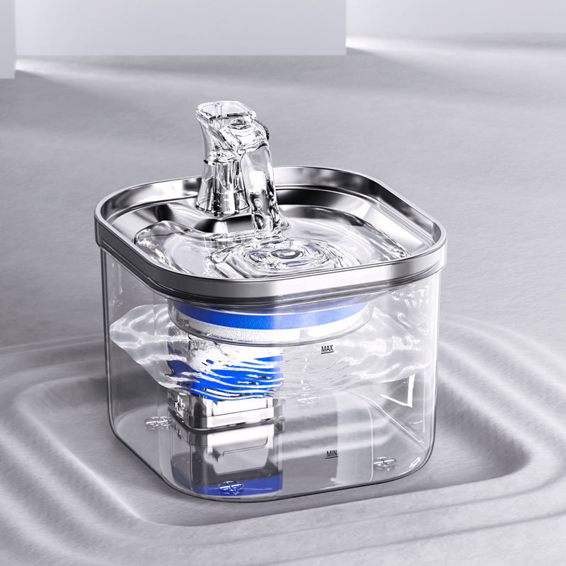 Distributore automatico d'acqua per cani e gatti in acciaio inossidabile, fontanella intelligente con circolazione automatica.