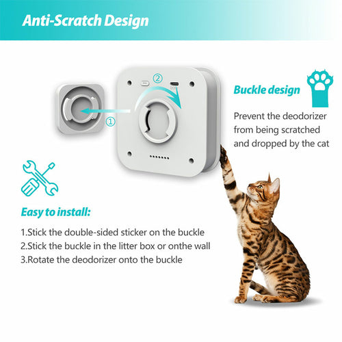 Purificatore intelligente di odori per gatti e lettiera per gatti, filtro dell'aria.