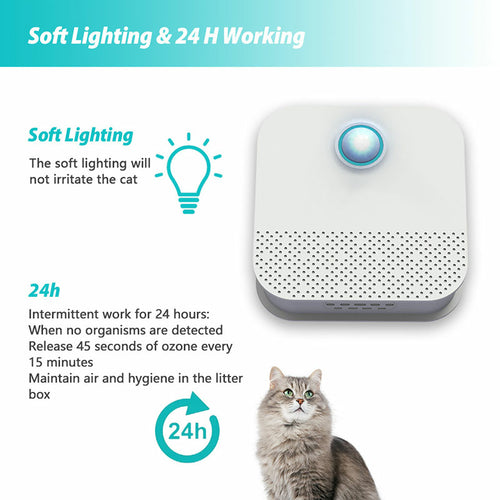 Purificatore intelligente di odori per gatti e lettiera per gatti, filtro dell'aria.
