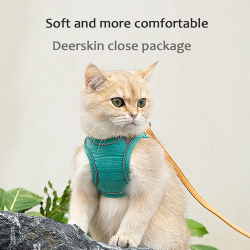 Pettorina per gatti regolabile con set di guinzagli .Imbracature per animali domestici con gilet riflettente